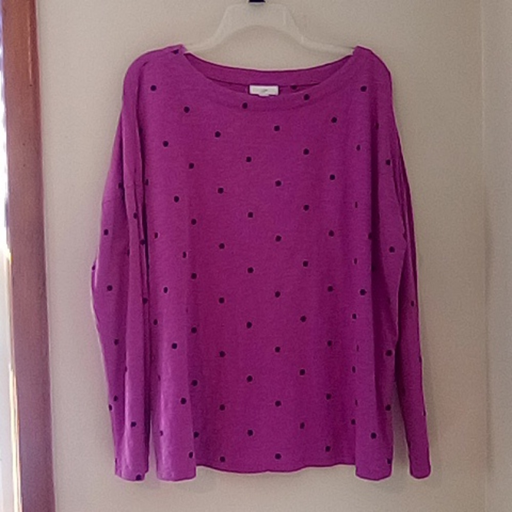 J. Jill Pink Boxy Long Sleeve Shirt